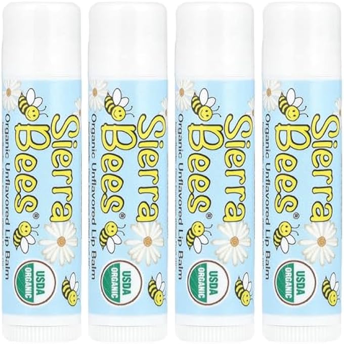 Sierra Bees , ORGANIC LIP BALMS, UNFLAVORED, 4 PACK.15 OZ (4.25 G) EACH - Image 1